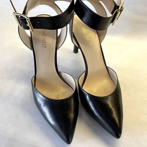 Nine West Callen Ankle Strap Black Heels
